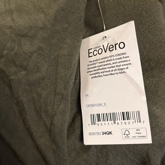 Daily Ritual Women’s Olive Green Jersey Oversized Bunch Sleeve - Picture 4 of 8